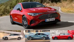 Collage: Mercedes CLA mit 3 Rivalen Collage: Mercedes CLA mit 3 Rivalen