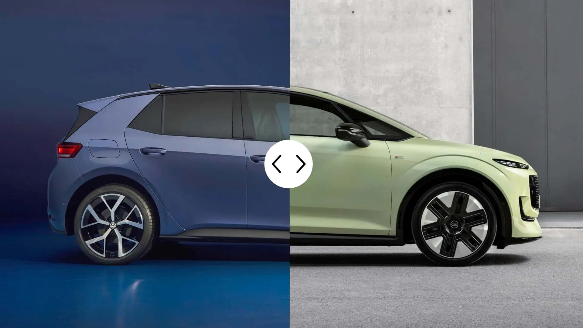 Vergleichsbild Audi A2 e-tron und VW ID.3 Neo Vergleichsbild Audi A2 e-tron und VW ID.3 Neo