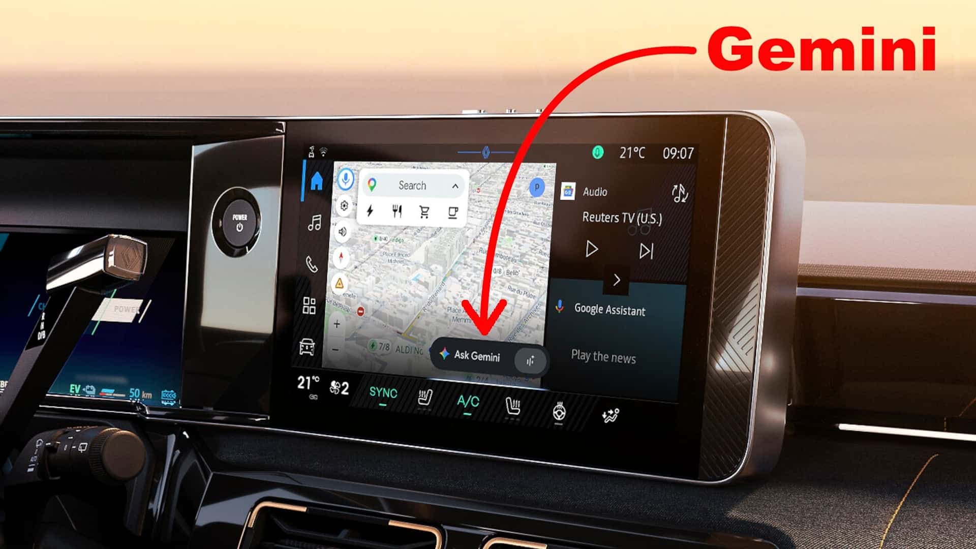 Open-R-Link-System eines Renault-Kleinwagens mit Google Gemini Open-R-Link-System eines Renault-Kleinwagens mit Google Gemini