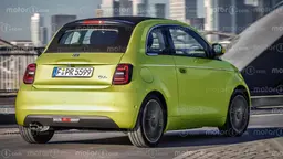 Fiat 500 Hybrid (2025), il render di Motor1.com Fiat 500 Hybrid (2025), il render di Motor1.com