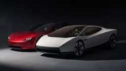 2017 Tesla Roadster concept and 2018 Tesla Roadster production car 2017 Tesla Roadster concept and 2018 Tesla Roadster production car