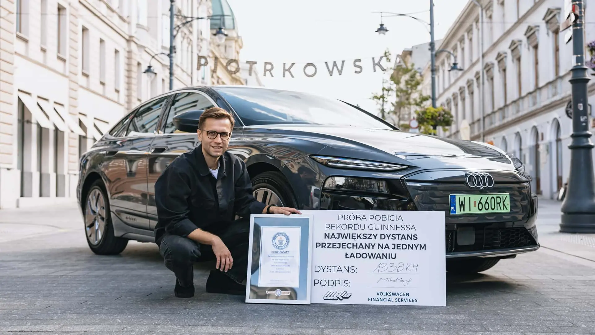 Miko Marczyk sets Guinness EV range record in the Audi A6 Sportback E-tron Miko Marczyk sets Guinness EV range record in the Audi A6 Sportback E-tron