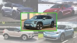 Collage mit Kia EV3 im Zentrum und vier Konkurrenten Collage mit Kia EV3 im Zentrum und vier Konkurrenten