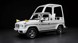 Mercedes G 580 mit EQ-Technologie als Papamobil Mercedes G 580 mit EQ-Technologie als Papamobil