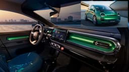 Renault Twingo Electric: Collage aus Cockpit und Exterieur Renault Twingo Electric: Collage aus Cockpit und Exterieur