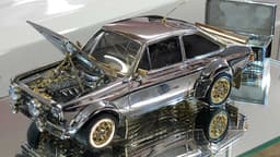 Tiny Classic Ford Escort Made of Gold, Diamonds and Silver Tiny Classic Ford Escort Made of Gold, Diamonds and Silver