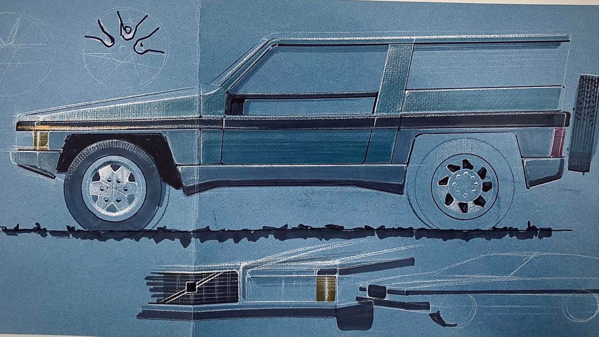 1970s Volvo SUV design sketch 1970s Volvo SUV design sketch