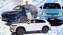 Honda CR-V (2023) Honda ZR-V (2023) und Honda e:Ny1 (2023) im Studio Honda CR-V (2023) Honda ZR-V (2023) und Honda e:Ny1 (2023) im Studio