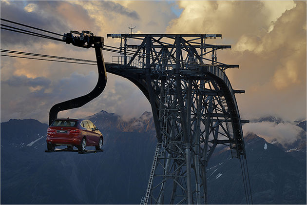 Schweben per Heli, Seilbahn oder Hochseil: Autos müssen nicht immer am Asphalt kleben