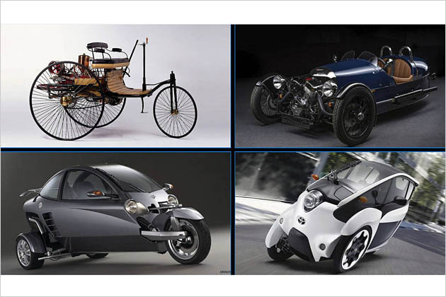 Dreiräder 10 Autos mit drei Rädern