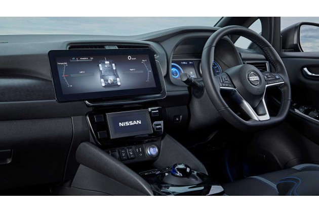 Nissan Leaf E with dual electric motors and all wheel drive